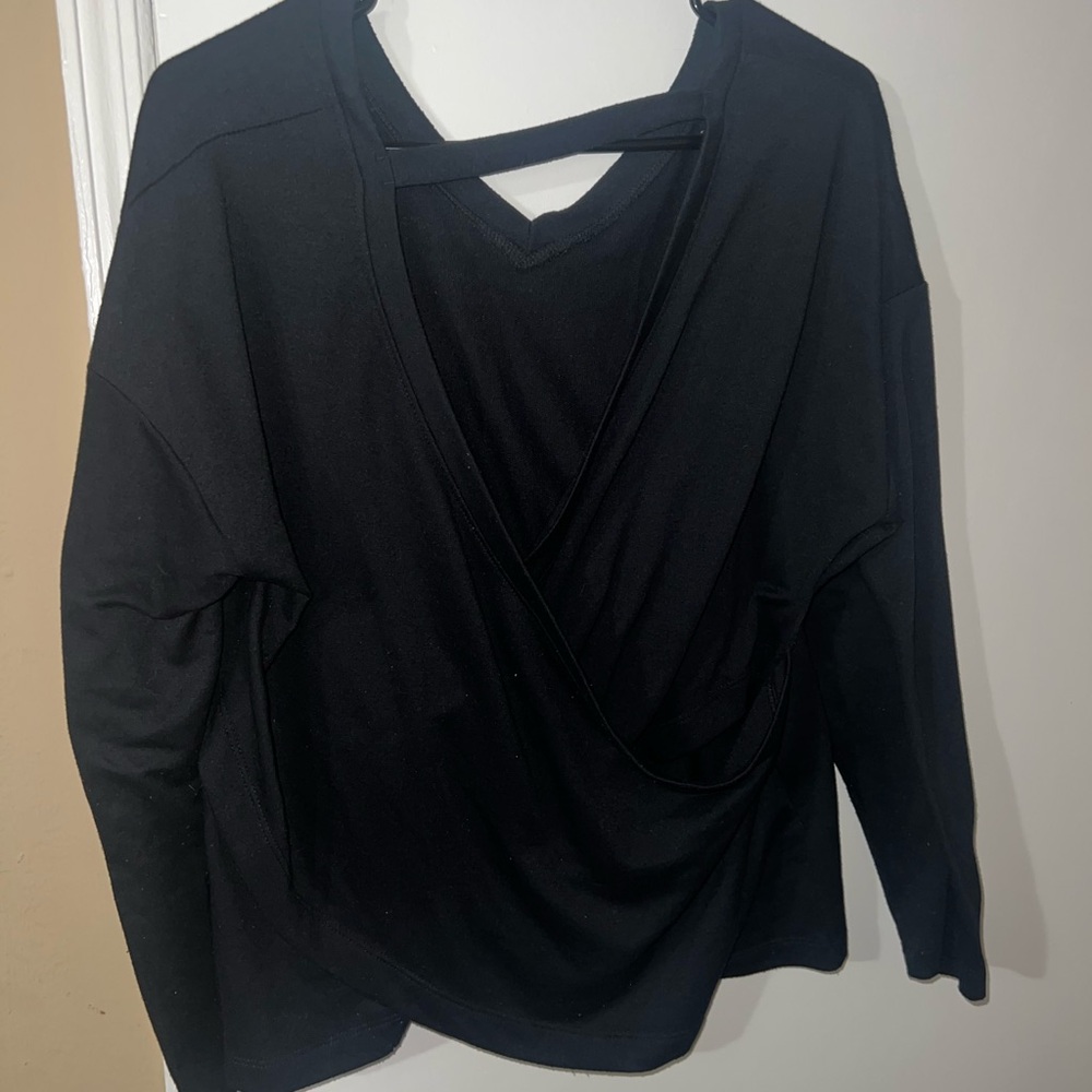 Women's Black V-Neck Top